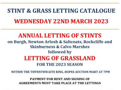 ANNUAL LETTING OF LAND ON FARM – THURSDAY 13TH APRIL, 2023 AND FRIDAY 14TH APRIL, 2023
